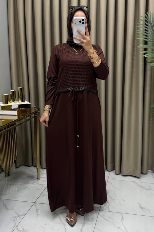 Melina Elbise Kahve Kahverengi