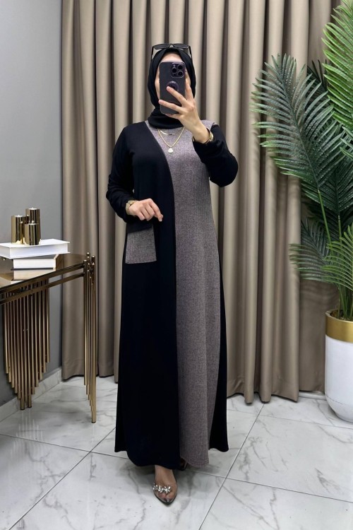 Betül Elbise Siyah Siyah