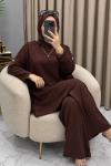 Ayben Üçlü Takım Kahve Kahverengi