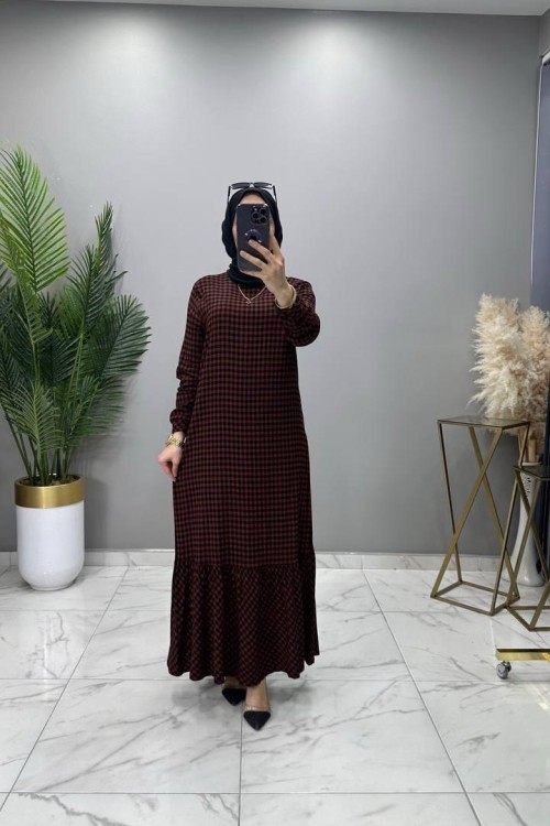 Sinem Elbise Kahve Kahverengi