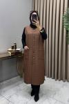 Nida Kapitone Yelek Kahve Kahverengi