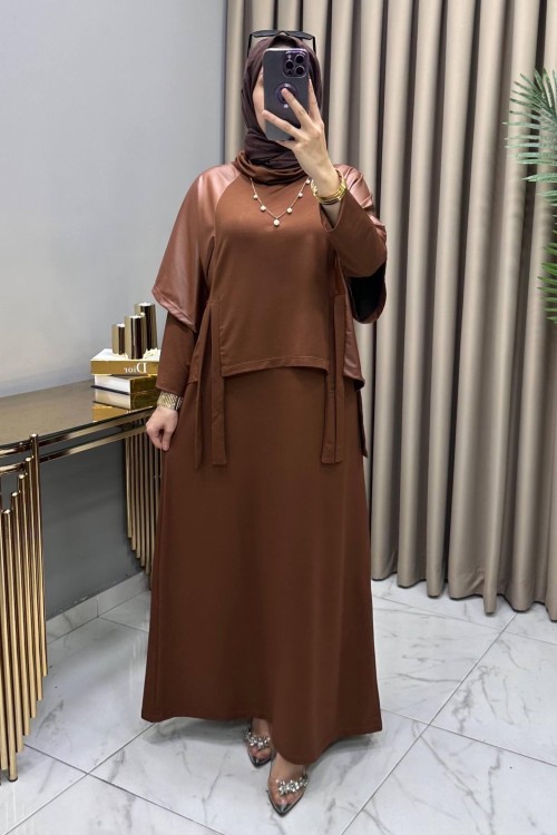 Esra Elbiseli Takım Kahve Kahverengi