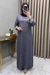 Elfida Abiye Elbise Füme Füme