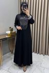 Elfida Abiye Elbise Siyah Siyah