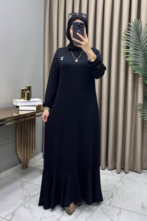 Yonca Elbise Broş Hediyeli Siyah Siyah