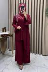 Perihan Takım Bordo Bordo