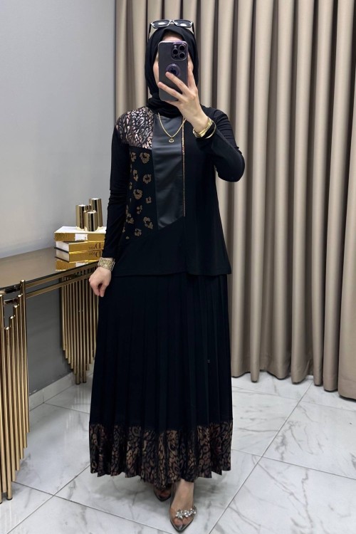 Derya Etekli Takım Siyah Siyah