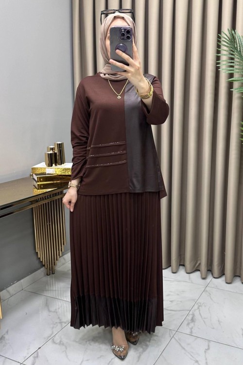 Özlem Takım Kahve Kahverengi