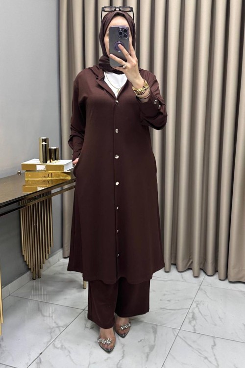 Rabia Takım Kahve Kahverengi