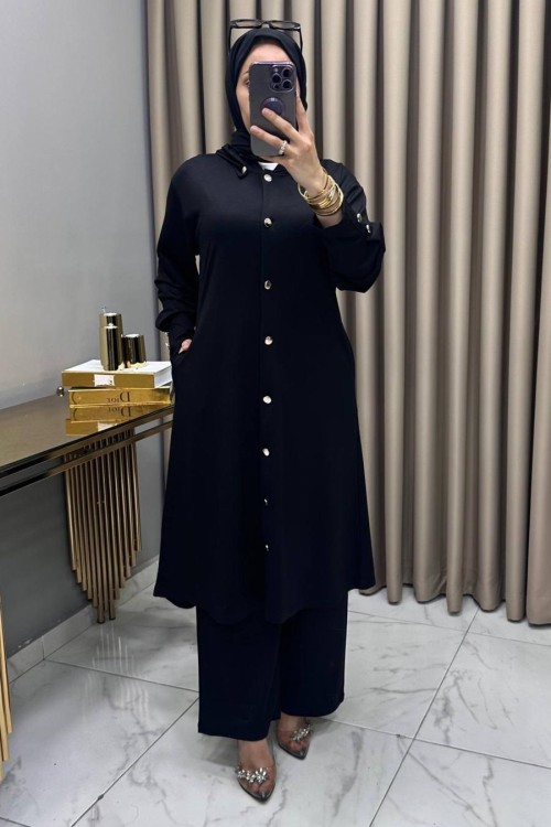 Rabia Takım Siyah Siyah
