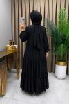 Asenat Ferace Elbise Siyah Siyah
